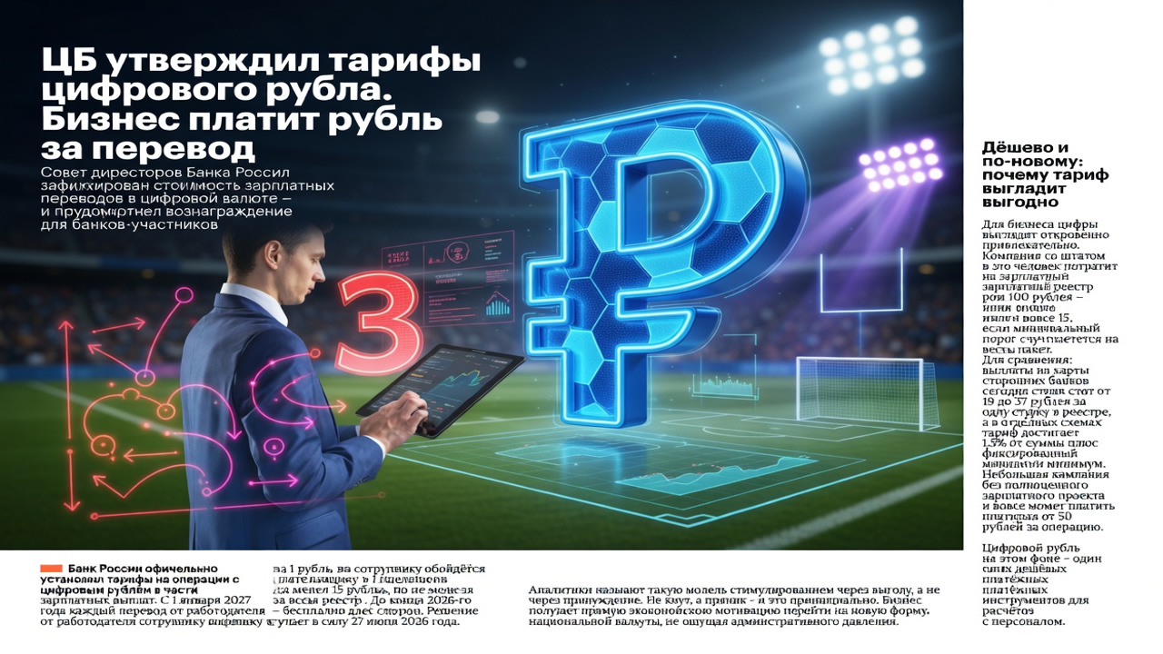 ЦБ утвердил тарифы цифрового рубля. Бизнес платит рубль за перевод